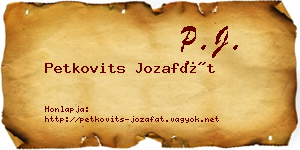Petkovits Jozafát névjegykártya